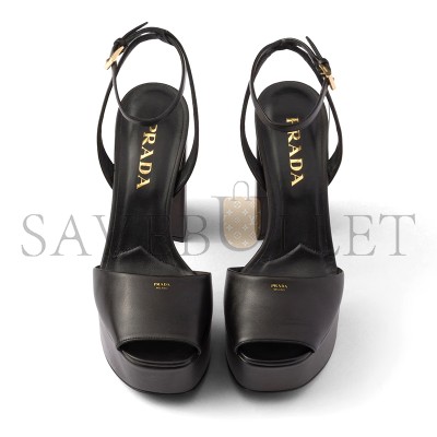PRADA NAPPA LEATHER PLATFORM SANDALS 1XP48B